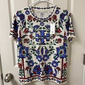 Tory Burch Porcelain Thistle Logo T-Shirt